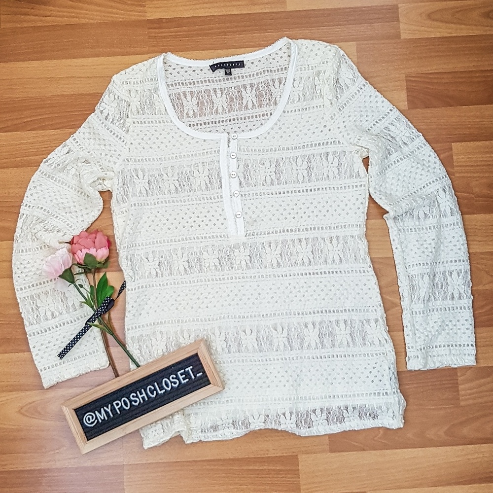ANTHRO SANCTUARY  Lacy sheer Long sleeve shirt